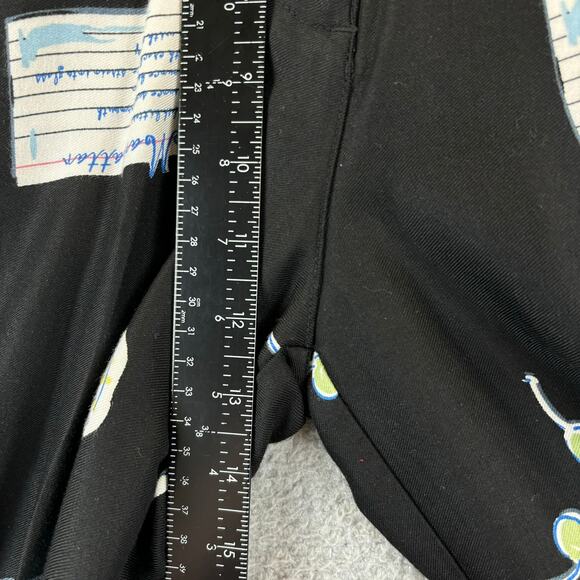 90s Novelty Pant Medium Artsy Ecclectic Retro AOP Wide Leg Crop Holly Lane VTG - Picture 11 of 15